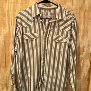 Men's Striped Pearl Snap